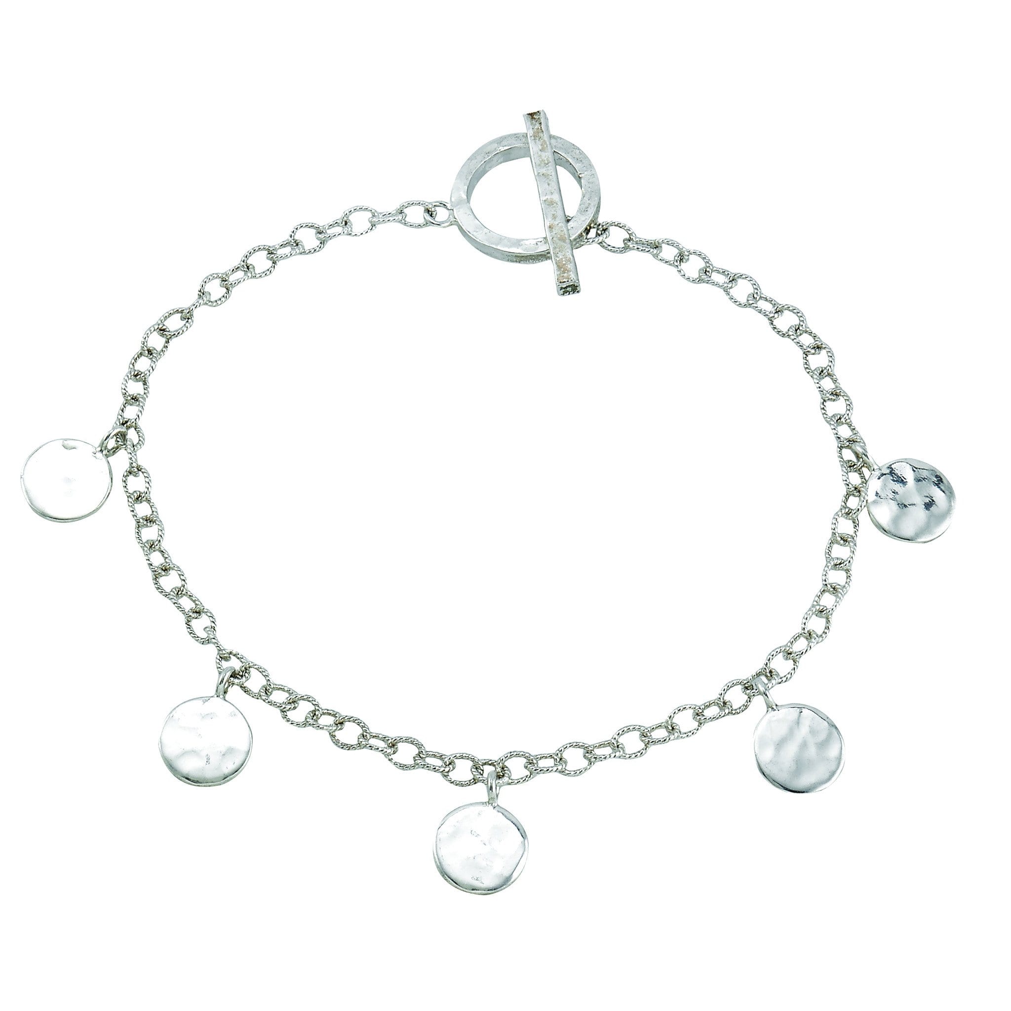 SS Hammered Disc Bracelet | Jupiter Jewelry Inc