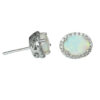 oval opals 2.16 carats earrings with diamond halo