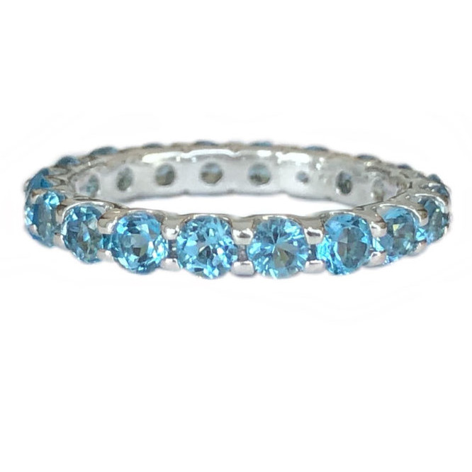 14kt Blue Topaz Eternity Band | Jupiter Jewelry, Inc.