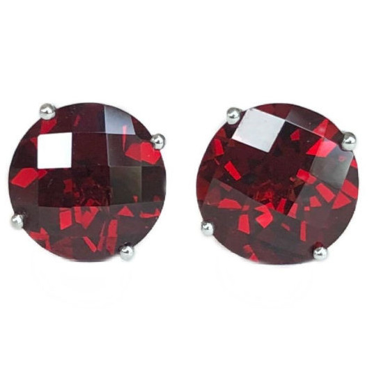 round garnet 4.46 carats earrings