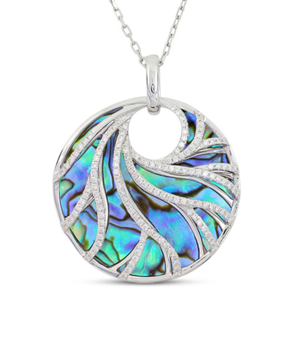 abalone and diamond necklace