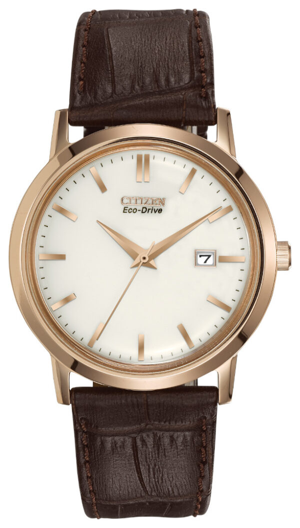 Citizen eco drive rose tone watch with leather strap
