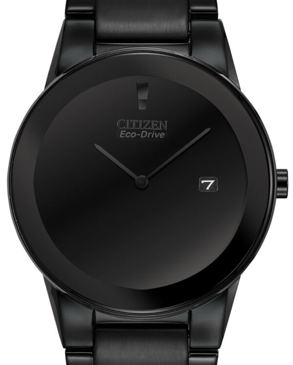 citizen eco drive black stainless with date