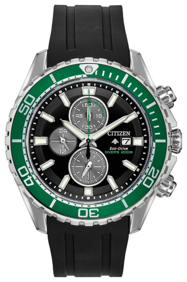 citizen eco drive promaster diver with black rubber strap