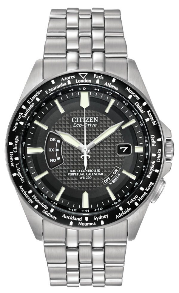 citizen eco drive with analog world timer