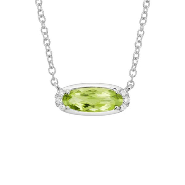 oval peridot & diamond necklace
