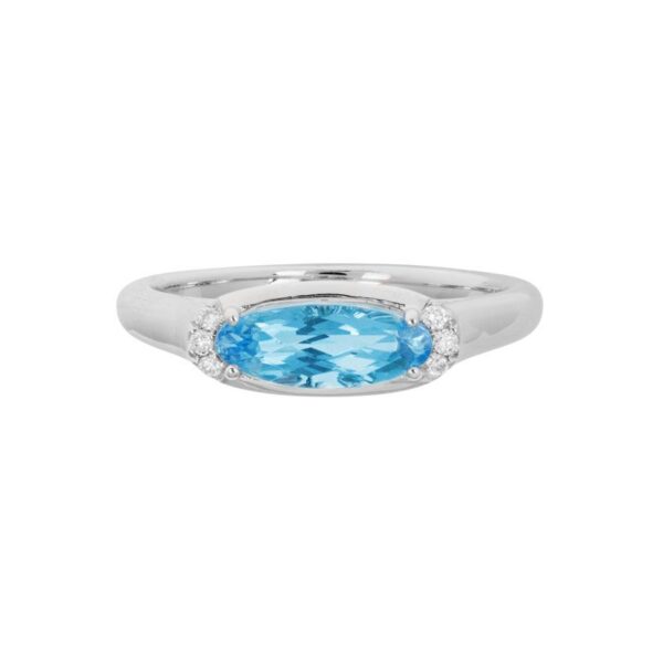 blue topaz & diamond ring