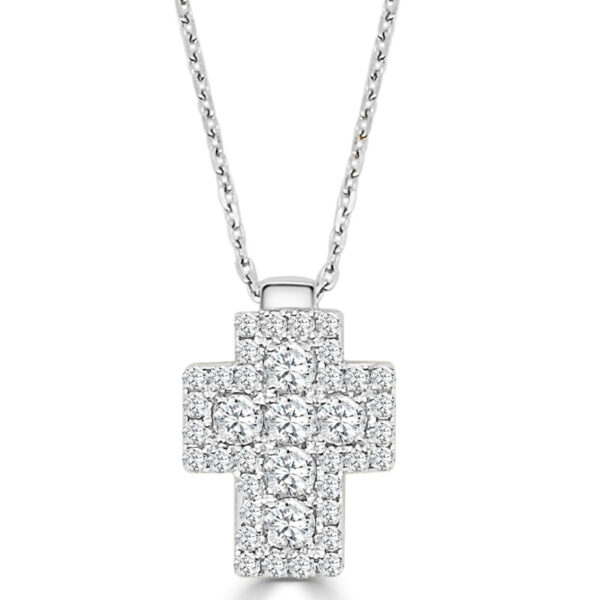 14kt diamond cross necklace