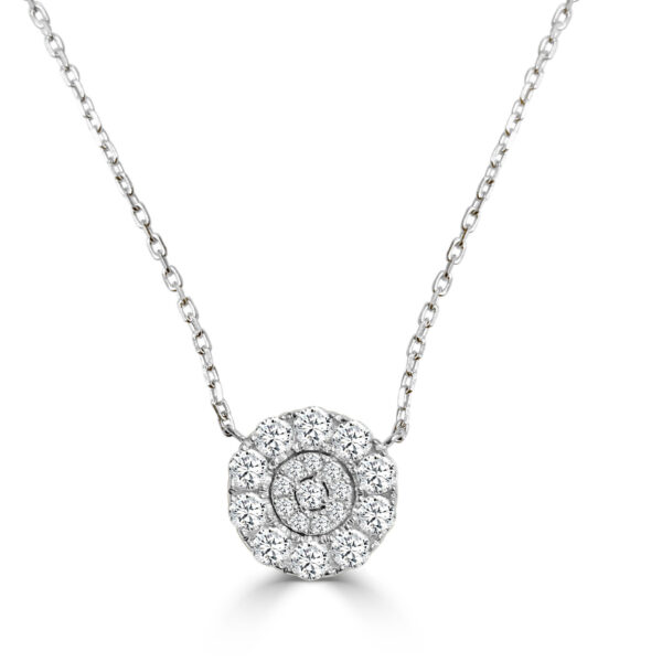 14kt diamond cluster necklace