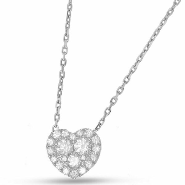 14kt diamond heart necklace