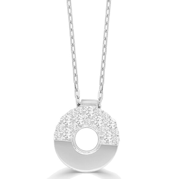 14kt medium Nebula diamond circle necklace