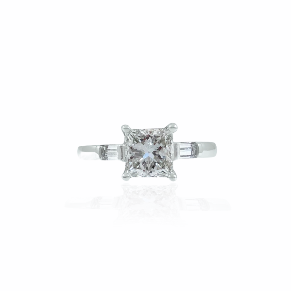 straight baguette engagement ring mounting