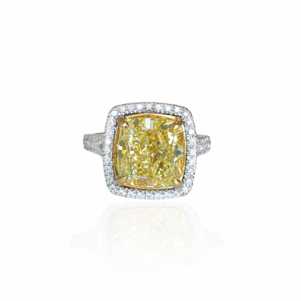 5.02ct yellow diamond ring