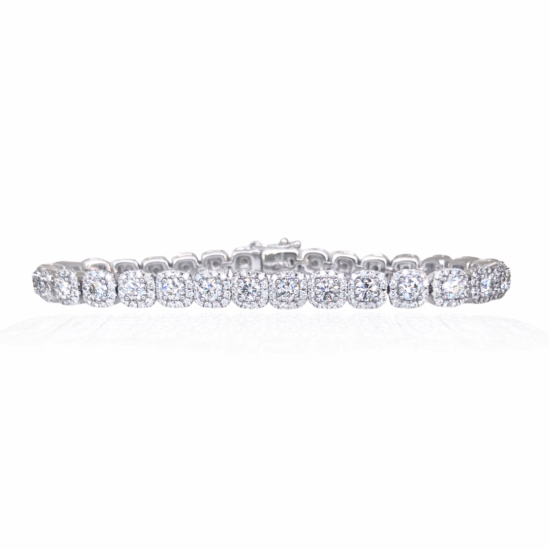Halo Diamond Bracelet 0.30ct G/SI Quality in 18k White Gold – All Diamond