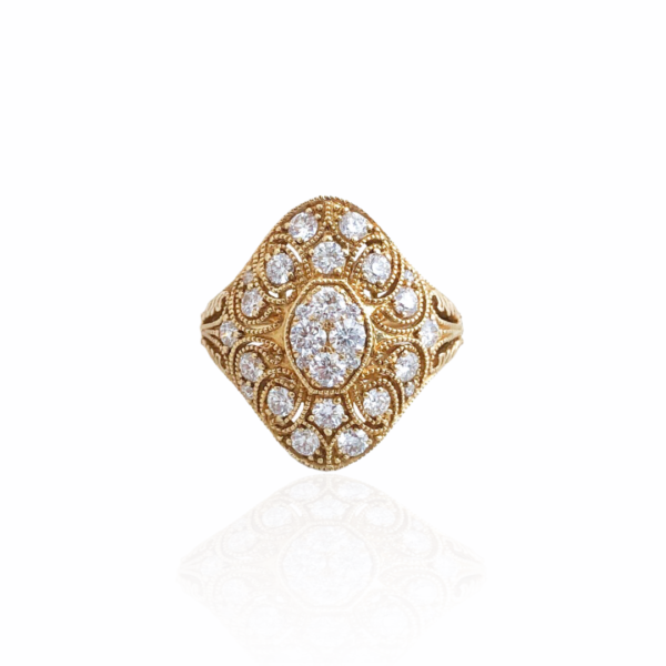 fancy shape vintage style diamond ring