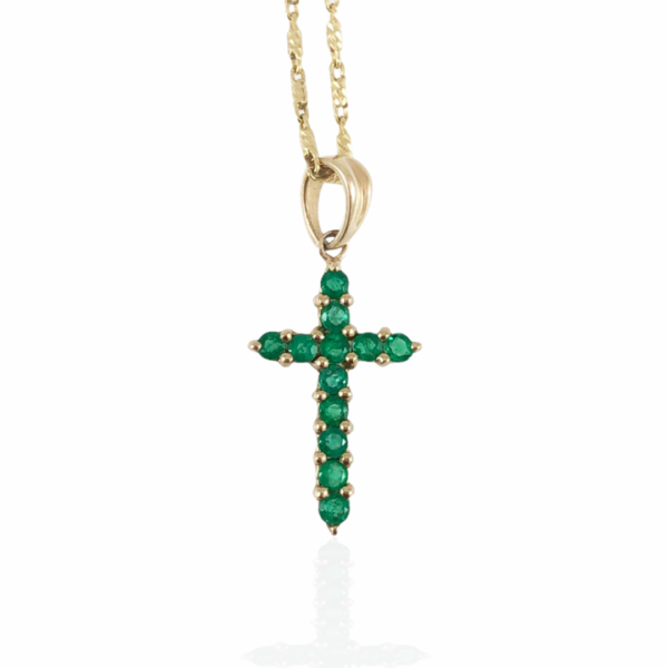 emerald cross pendant