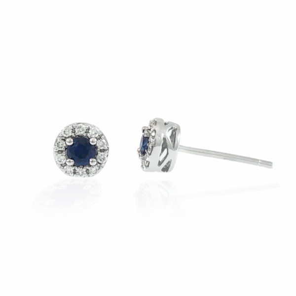 sapphire & diamond halo earrings