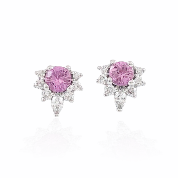 pink sapphire & diamond earrings