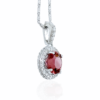 pink tourmaline & diamond halo pendant