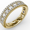 3 row round and baguette diamond band