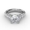 14KT WHITE 3CT ENG RING WITH DIA 1.12CTW