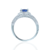 sapphire & diamond halo ring