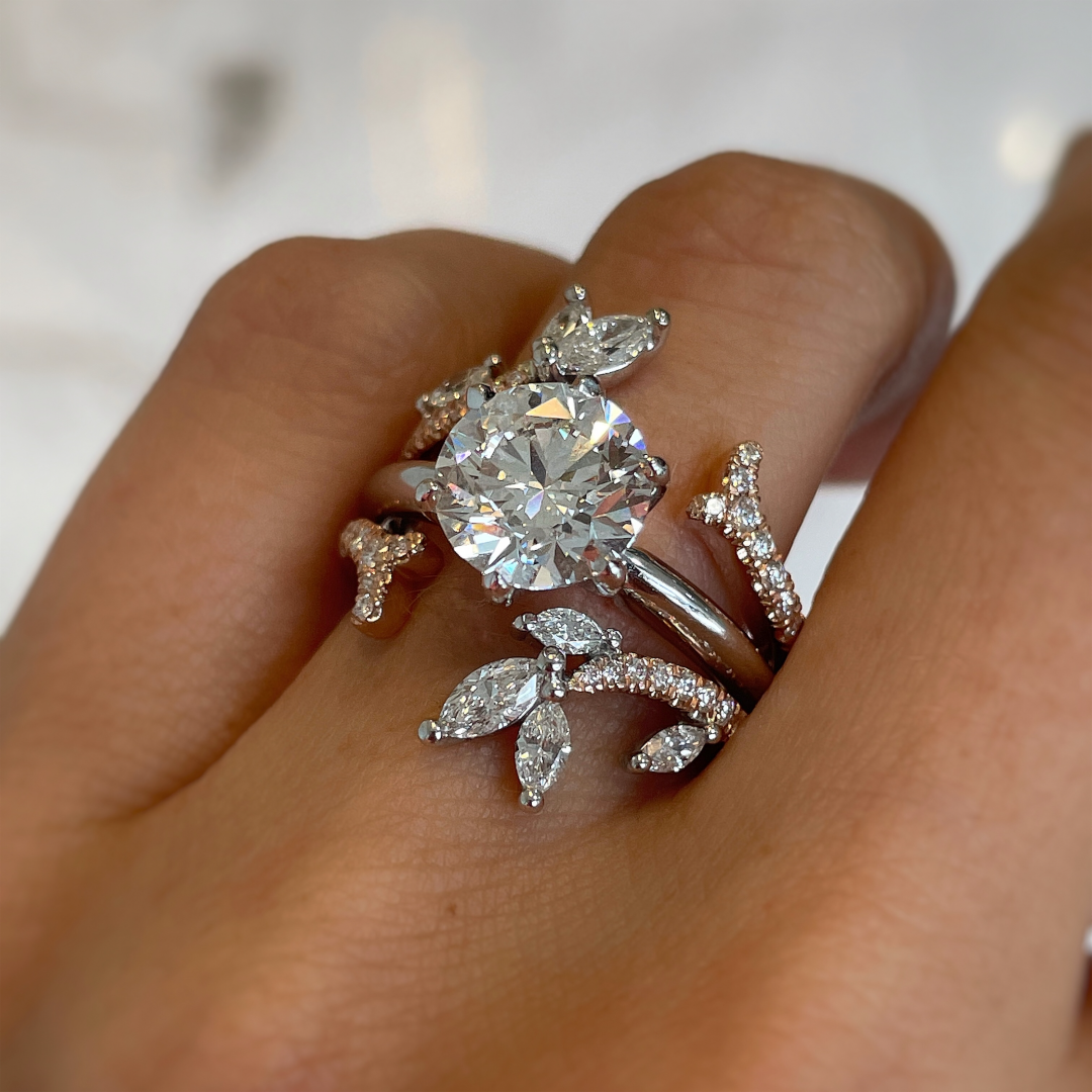 1.95ctw Round Diamond Engagement Ring Wedding Band Jacket Set 14k Yellow  Gold | eBay