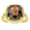 smoky quartz & diamond ring