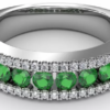 emerald & diamond 3 row band