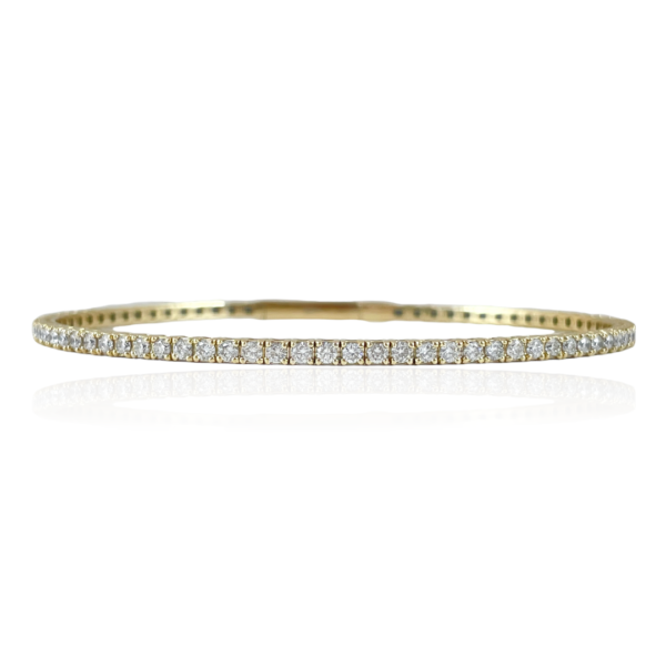 yellow gold diamond flex bangle bracelet
