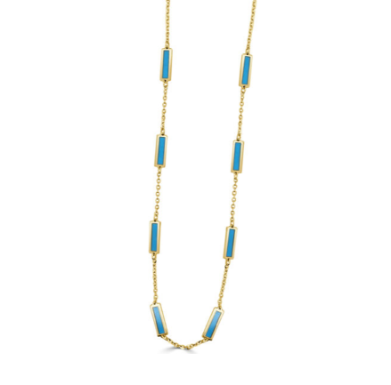 Inthefrow Riviera Turquoise Gold Necklace – EDGE of EMBER