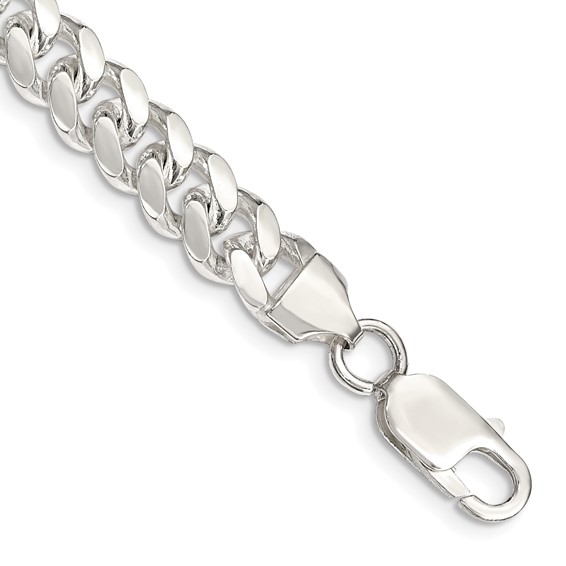 Charming Sterling Silver Cuban Link Chain Bracelet - 8 Inch