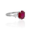 31032 ESTATE 18KW LAB GROWN HEX RUBY RING