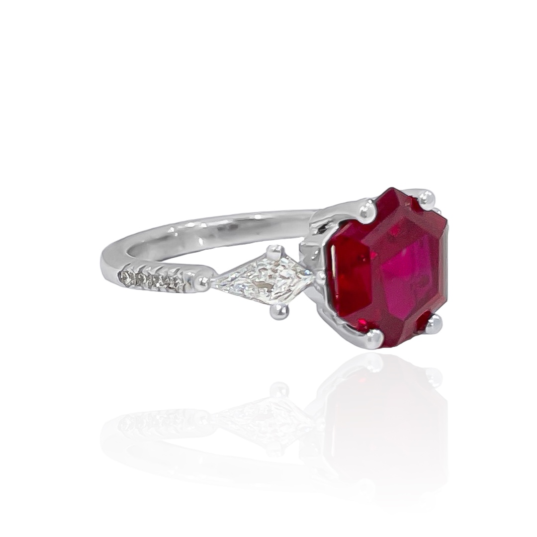 Lab-Created Ruby Ring Diamond Accents Sterling Silver/14K Yellow Gold |  Jared