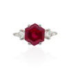 31032 ESTATE 18KW LAB GROWN HEX RUBY RING