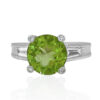 30924 ESTATE 18KW PERIDOT + DIAMOND RING