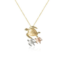 mommy turtle and two babies pendant