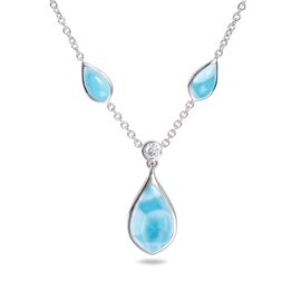 larimar teardrop Y necklace