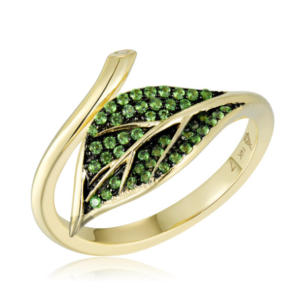 Maile vine leaf ring