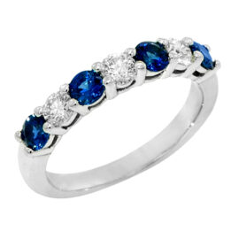 7 stone sapphire and diamond ring