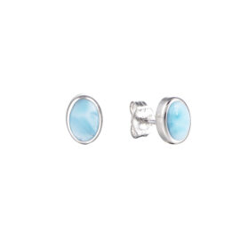 5mm larimar oval stud earrings