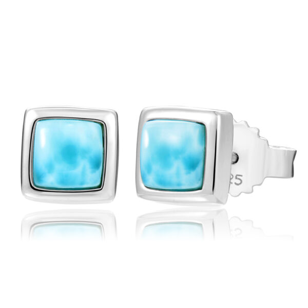 square larimar stud earrings