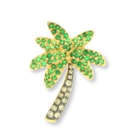 palm tree pendant with green garnets