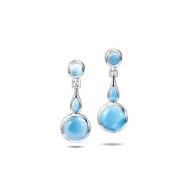 larimar teardrop and round dangle earrings