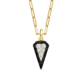 black and white diamond arrow necklace