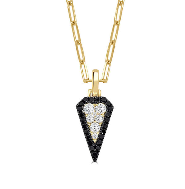 black and white diamond arrow necklace