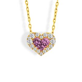 pink sapphire heart necklace