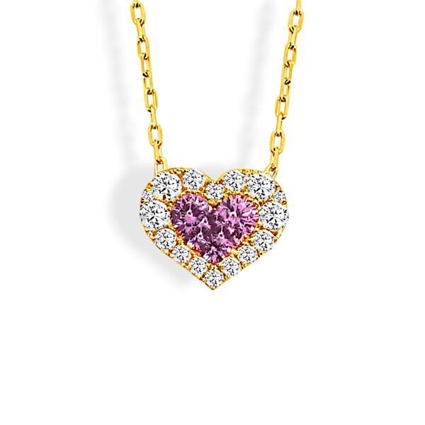 pink sapphire heart necklace