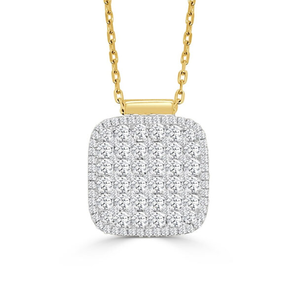 Firenze II cushion cluster diamond necklace