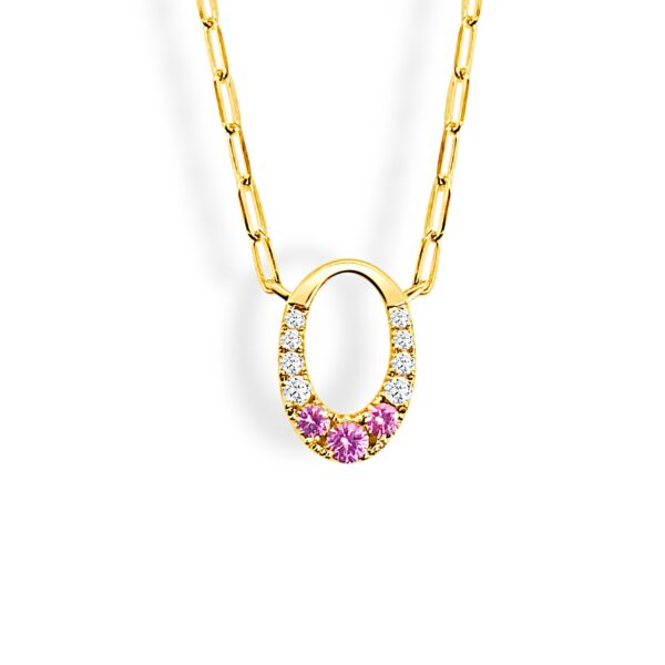 pink sapphire oval necklace